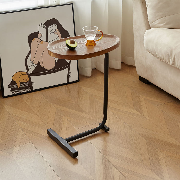 C-Shaped Side Table, Small Sofa Table For Cough, Bedroom