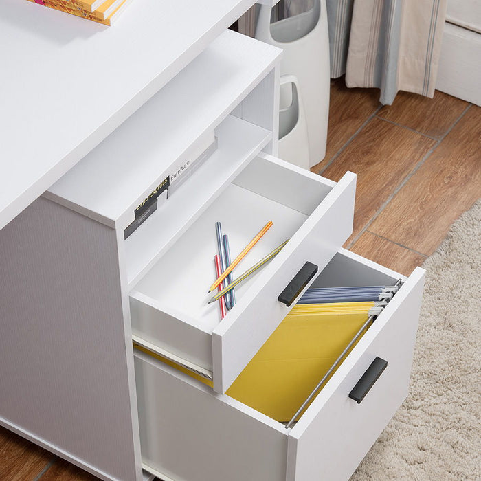Mobile File Cabinet, Home/Work Cabinet With Two Drawers