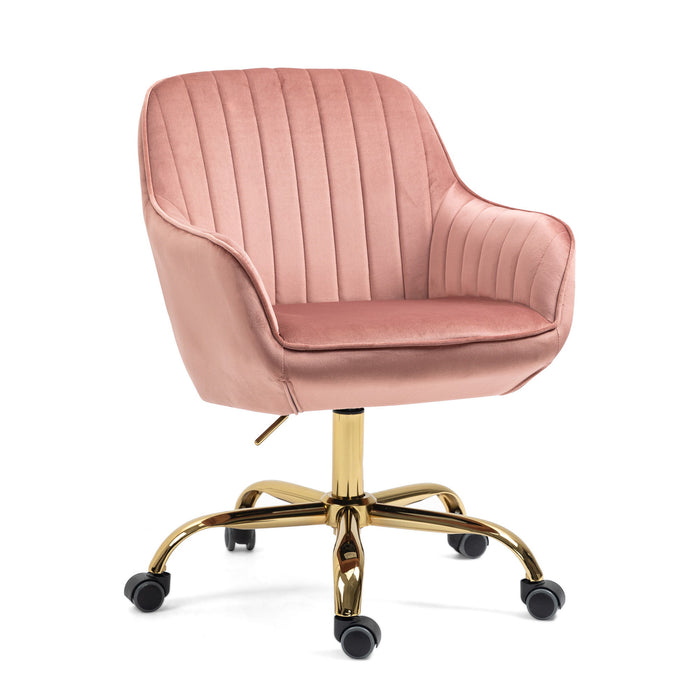 Swivel Chair With High Back, Adjustable Working Chair With Golden Base