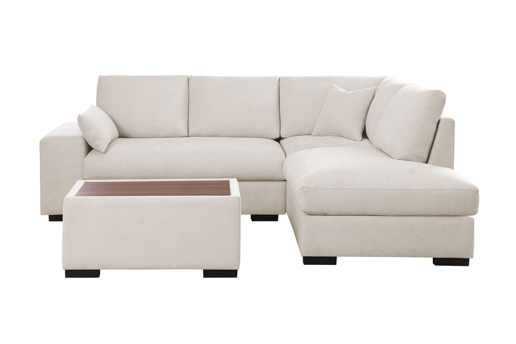 Joshua - 100" Sectional Sofa with Right Facing Chaise and Console Ottoman