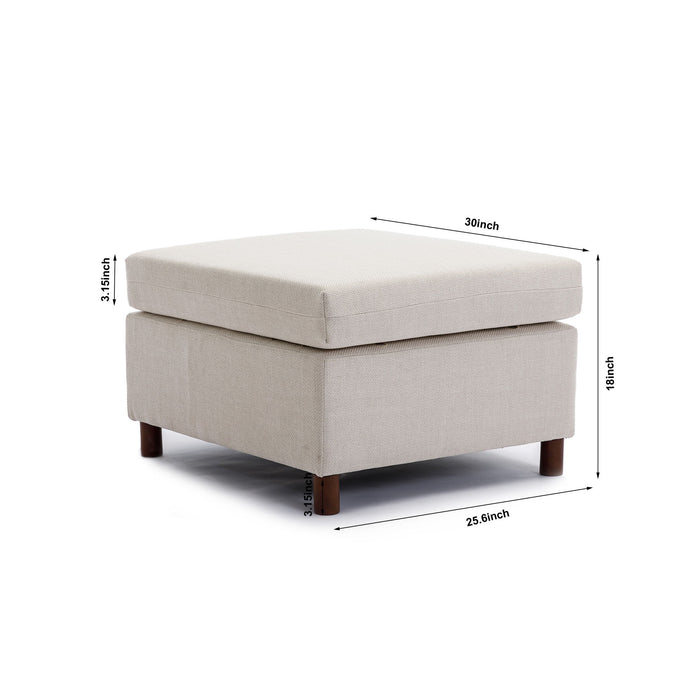 3 Seat Module Sectional Sofa Couch With 1 Ottoman For Living Room, Seat Cushion And Back Cushion Non-Removable And Non-Washable