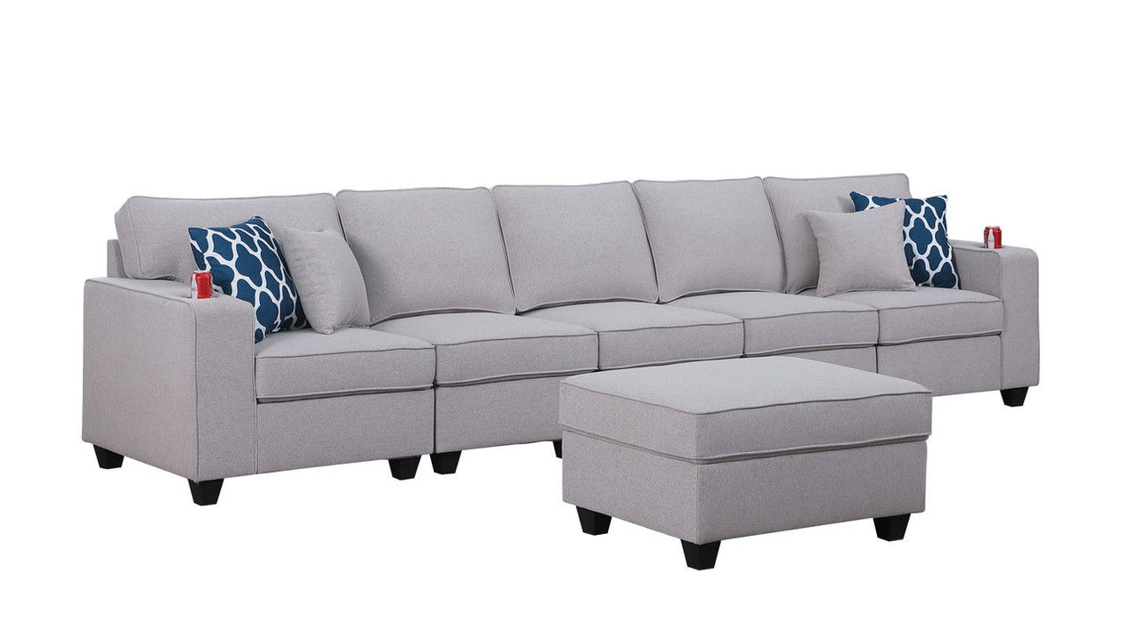 Cooper - Linen 5 Seater Sofa Set