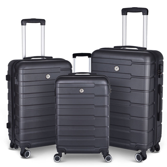 Luggage Suitcase 3 Piece Sets Hardside Carry-On Luggage With Spinner Wheels 20" / 24" / 28"