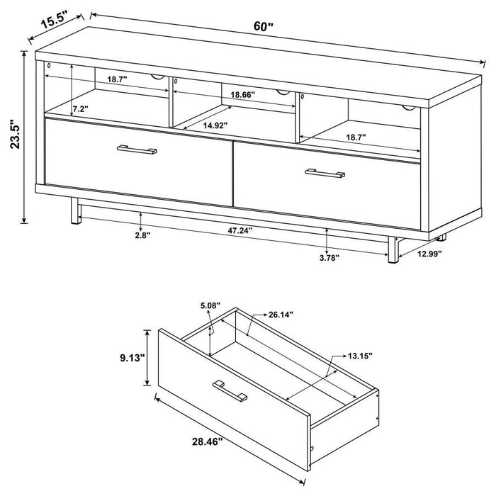 Casey - 2-Drawer Rectangular TV Console