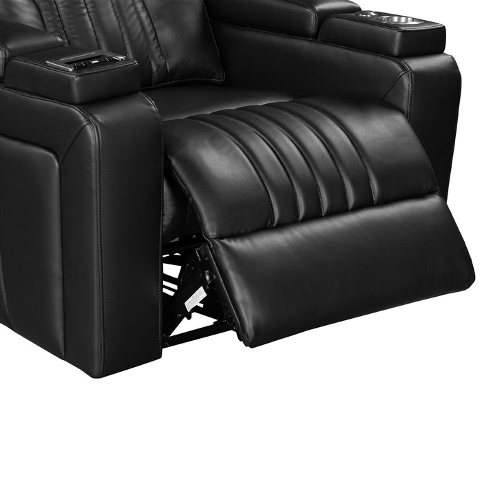 Power Recliner Home Theater Recliner With Power Adjustable Headrest, Wireless Charging Device, USB Port, Storage Arms, Cup Holder And Swivel Tray Table For Living Room