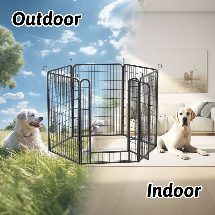 Heavy Duty Metal Playpen With Door, Dog Fence Pet Exercise Pen