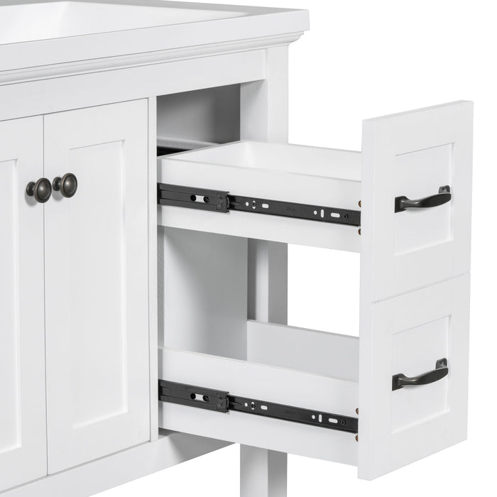 Bathroom Vanity Without Sink Top, Cabinet Base Only, Vanity With Multi-Functional Drawer - White