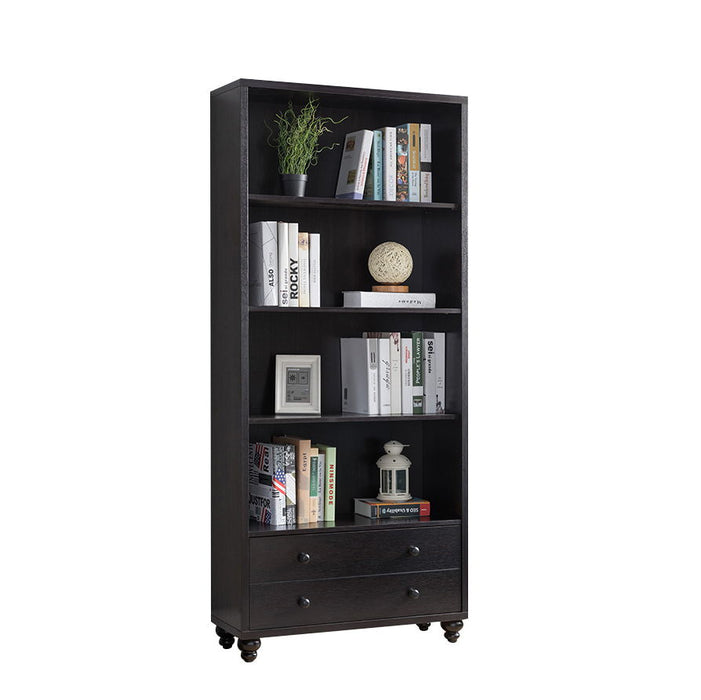 Livingroom Bookcase, Display Organizer With 4 Spacious Shelves And Two Drawers - Red Cocoa