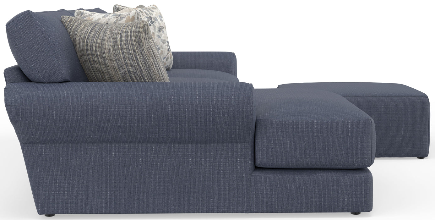 Cape May - Sofa Chaise With Comfort Coil Seating, 41" Cocktail Ottoman And 5 Accent Pillows