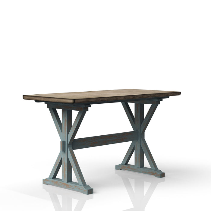 X Based Counter Height Casual Dining Table - Aqua Blue