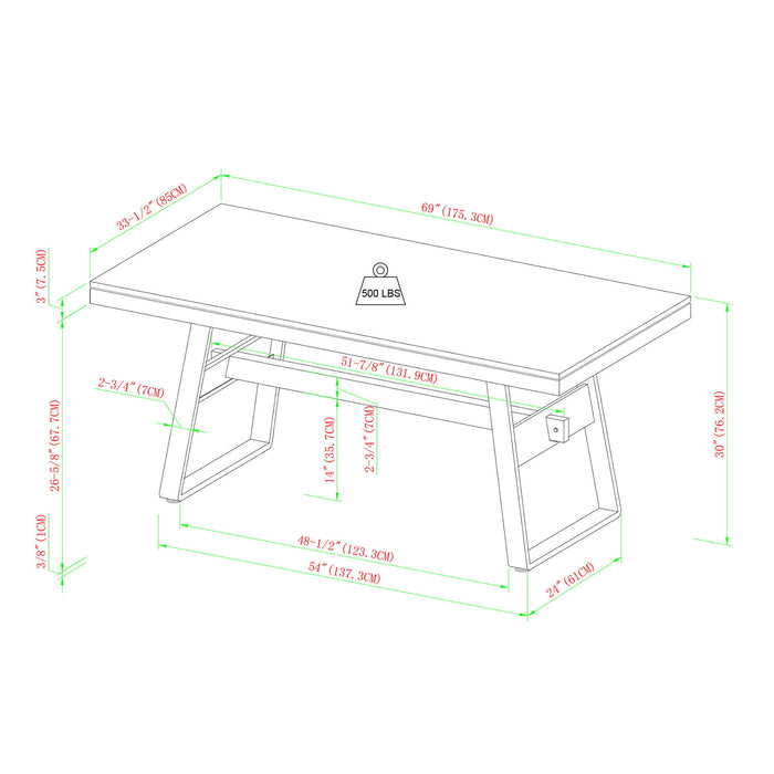 Modern Industrial Large Dining Table