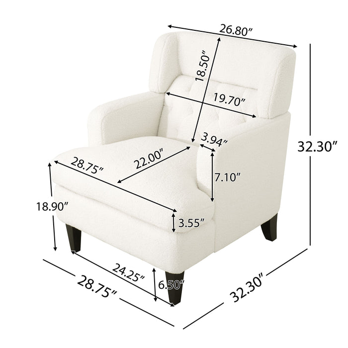 Upholstered Accent Chair Tufted Armchair For Living Room And Bedroom