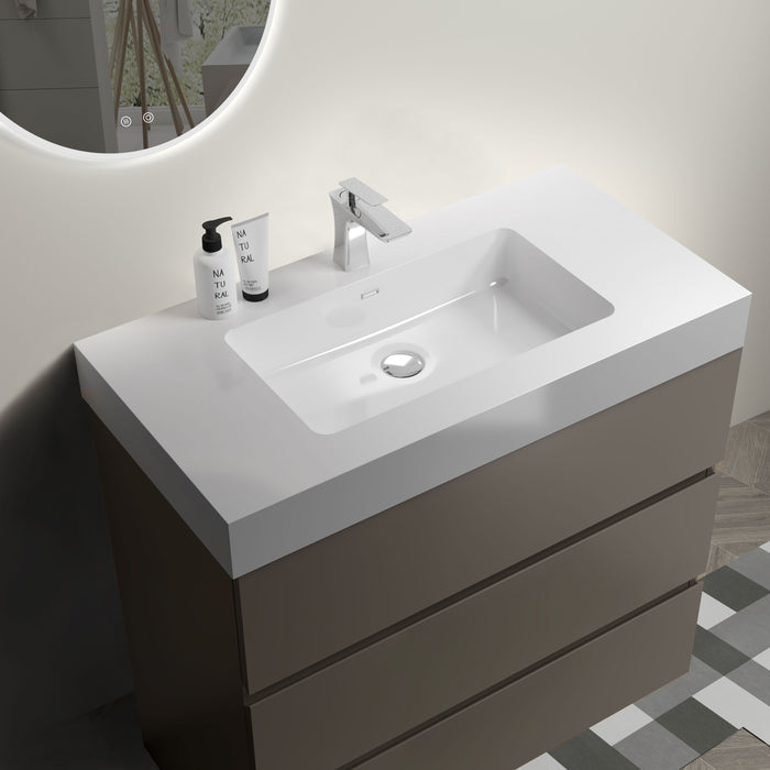 Alice - Bathroom Vanity With Sink, Large Storage Freestanding Bathroom Vanity For Modern Bathroom, One-Piece Sink Basin Without Drain And Faucet