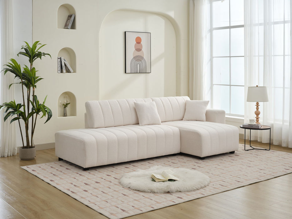 Jessica - Lamb Wool Sectional Sofa With Chaise