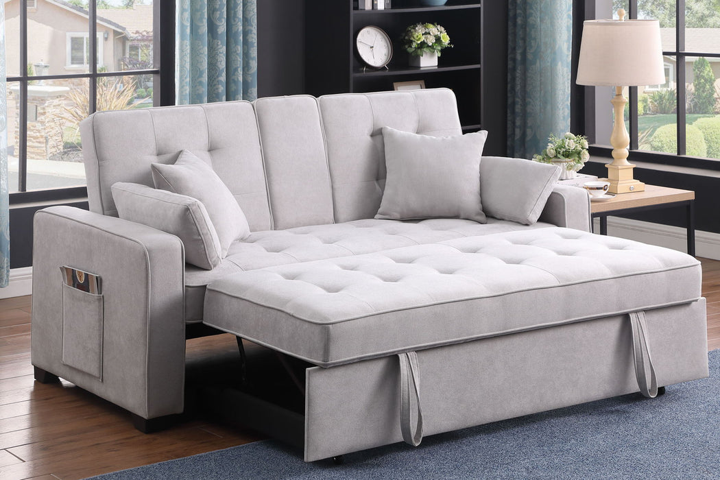 Cody II - 69.5"W Woven Fabric Convertible Sleeper Loveseat with Cup Holder