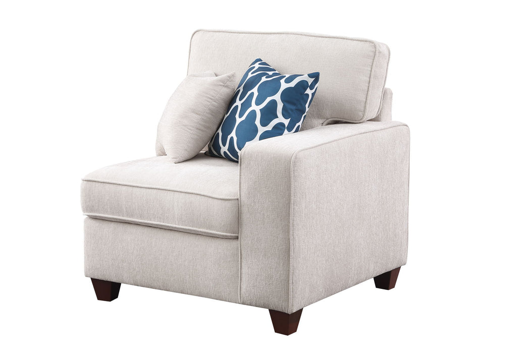 Ted - Sectional Sofa With Ottoman - Beige