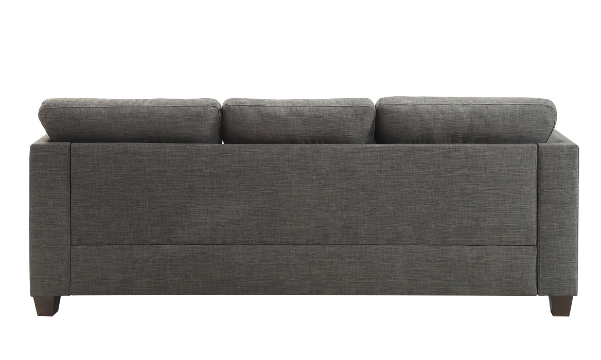 Laurissa - Linen Sofa With 4 Pillows - Light Gray