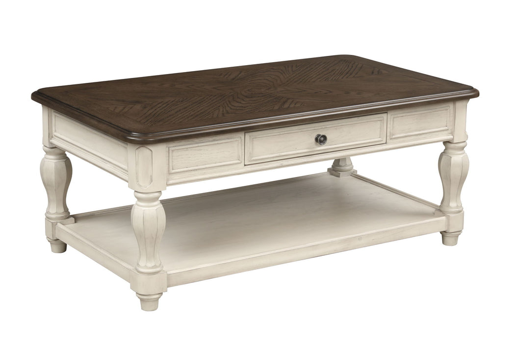 Two Toned Cocktail Table With Storage - Ancient White