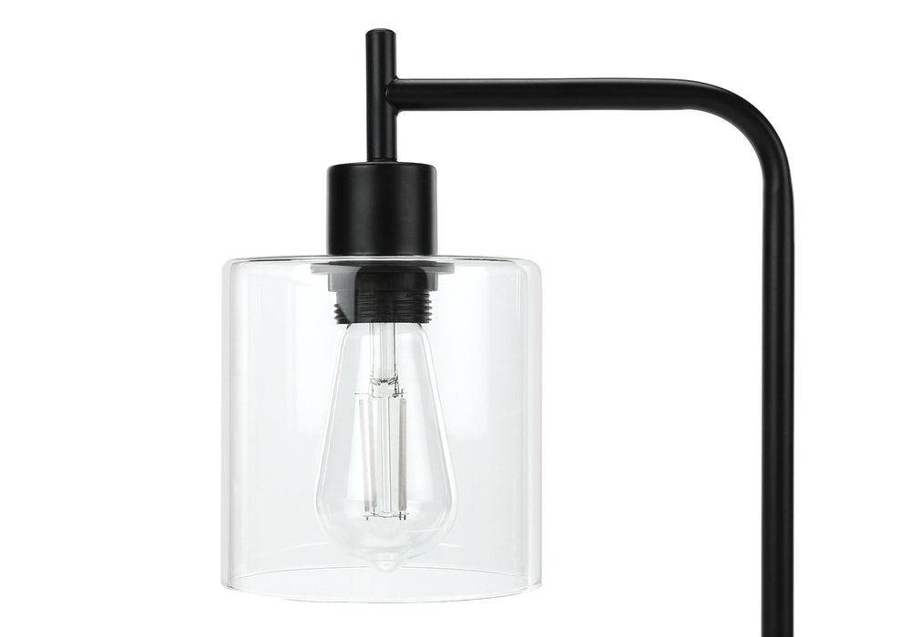 Lighting, Table Lamp, USB Port Included, Glass Shade, Modern - Black