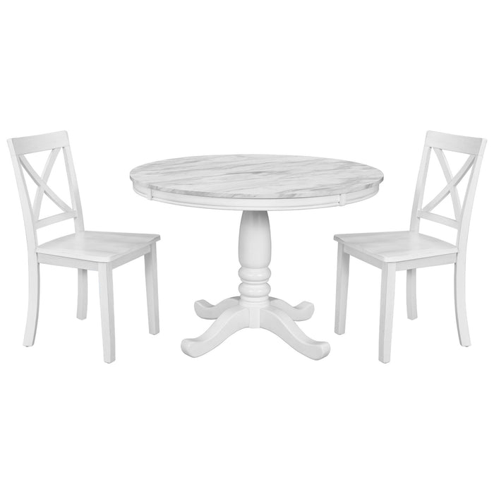 5 Pieces Dining Table And Chairs Set For 4 Persons, Kitchen Room Solid Wood Table With 4 Chairs