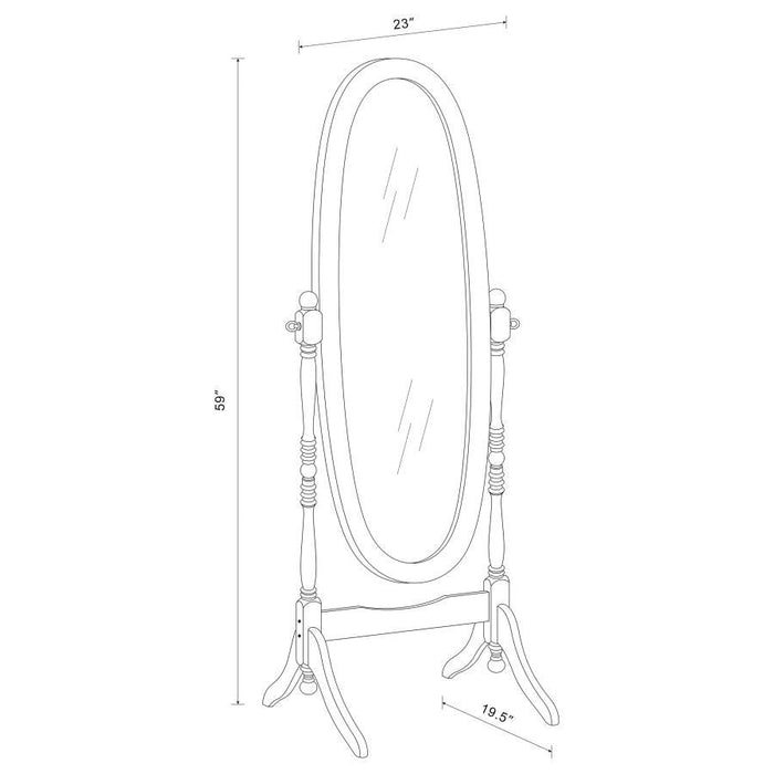 Foyet - Wood Adjustable Length Cheval Mirror