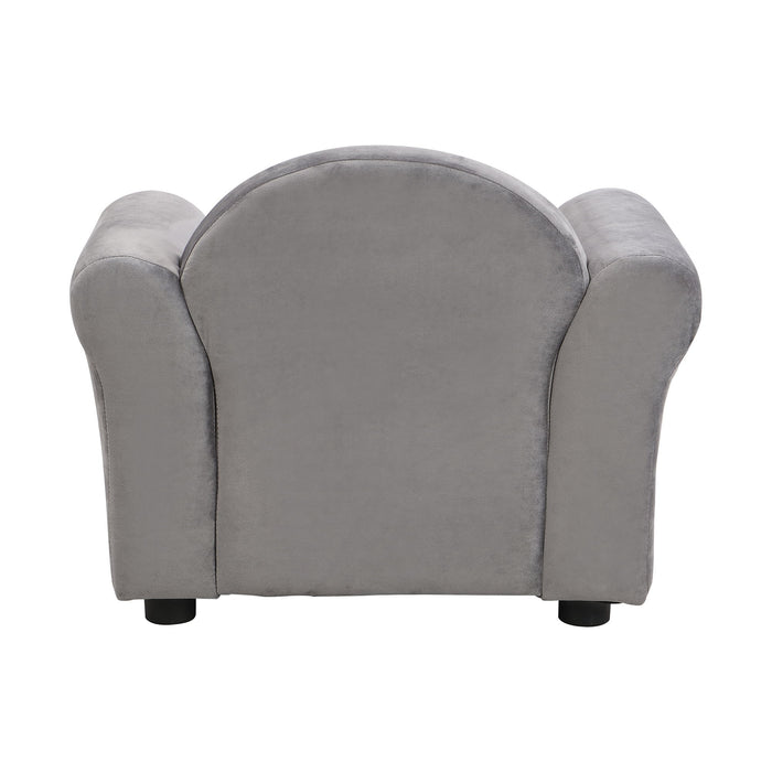 Kids Recliner Chair, Kids Upholstered Couch With Ottoman - Gray