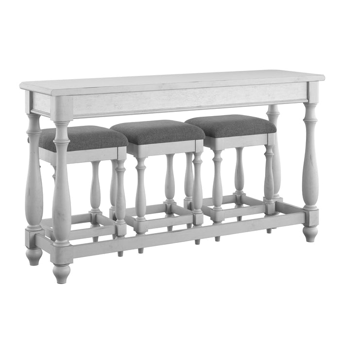 Mariano - Sofa Table With Three Stools - Gray