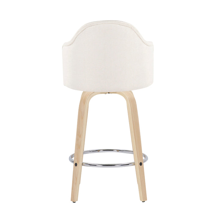 Ahoy - Mid Century Modern Fixed Height Counter Stool With Round Footrest (Set of 2)