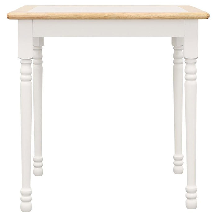 Carlene - Square Top Dining Table - Natural Brown And White