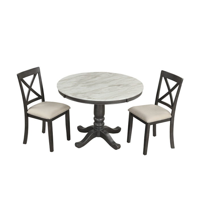 5 Pieces Dining Table And Chairs Set For 4 Persons, Kitchen Room Solid Wood Table With 4 Chairs