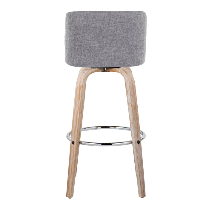 Toriano - Contemporary Fixed Height Barstool With Swivel & Round Footrest (Set of 2)