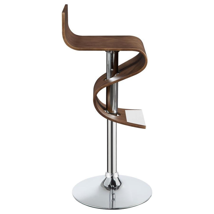 Covina - Adjustable Bar Stool - Walnut And Chrome