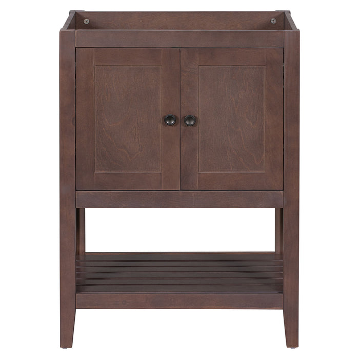 Bathroom Vanity Base Only, Soild Wood Frame, Bathroom Storage Cabinet With Doors And Open Shelf