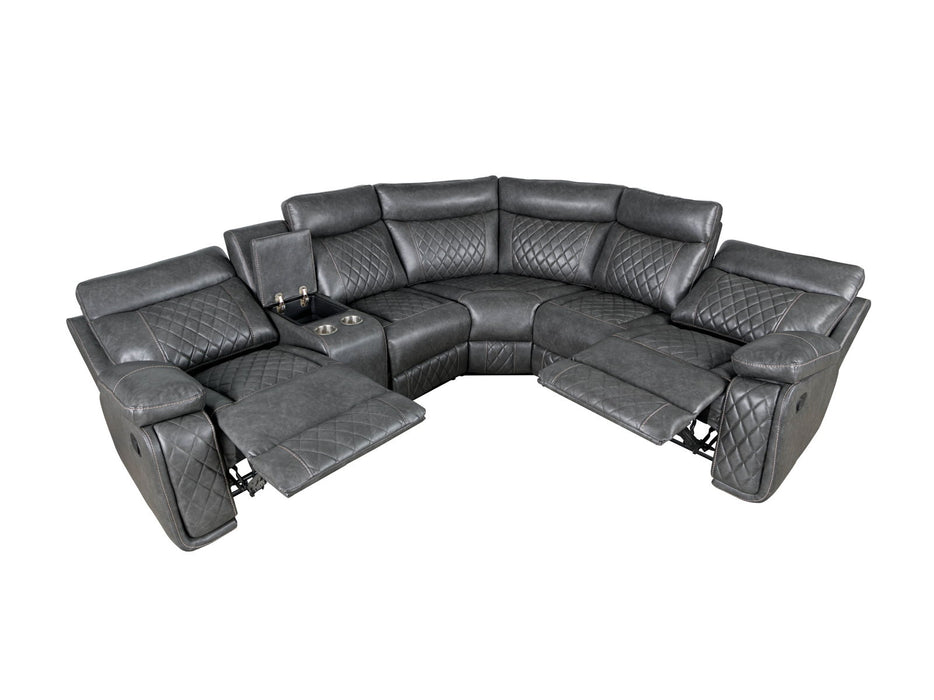 Home Theater Seating Manual Recliner With Cup Holder, Hide - Away Storage PU Reclining Sofa For Living Room, Home Theater