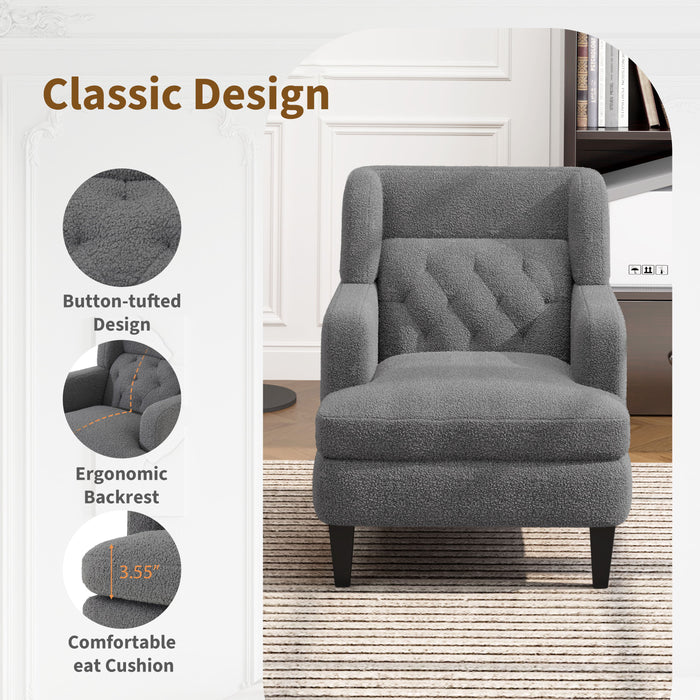 Upholstered Accent Chair Tufted Armchair For Living Room And Bedroom