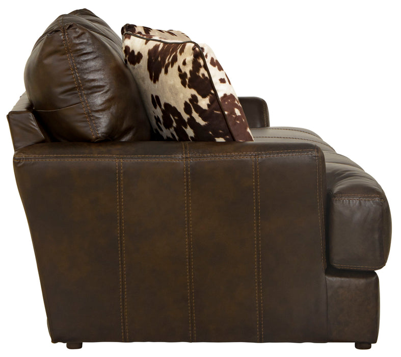 Pavia - Top Grain Italian Leather Sofa With Cuddler Cushions - Cocoa