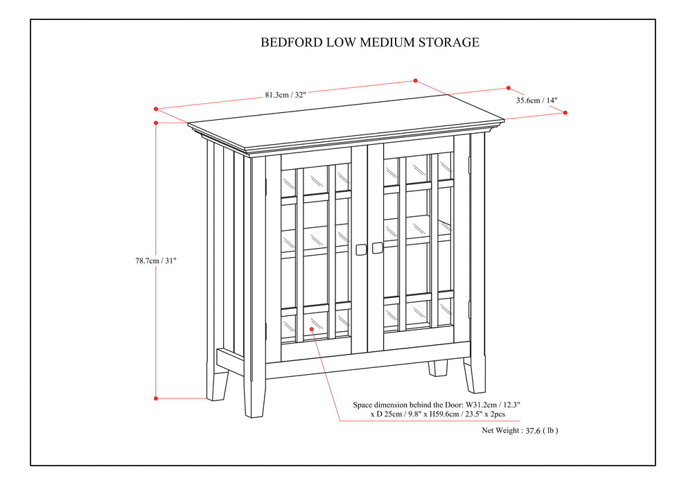 Bedford - Low Storage Media Cabinet