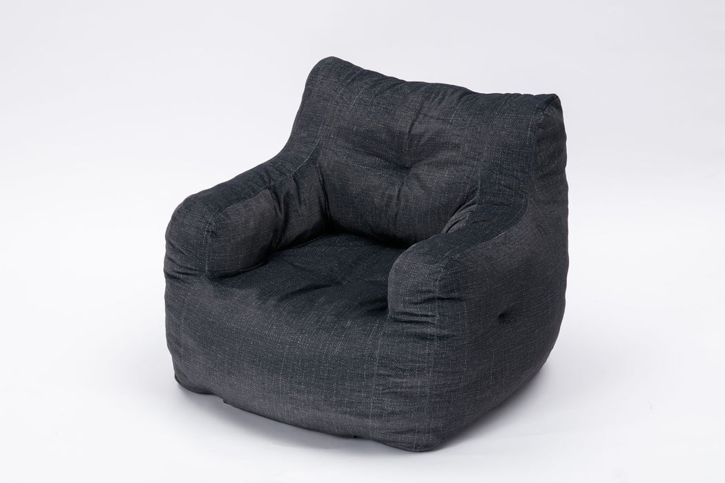 Soft Teddy Fabric Tufted Foam Bean Bag Chair With Teddy Fabric