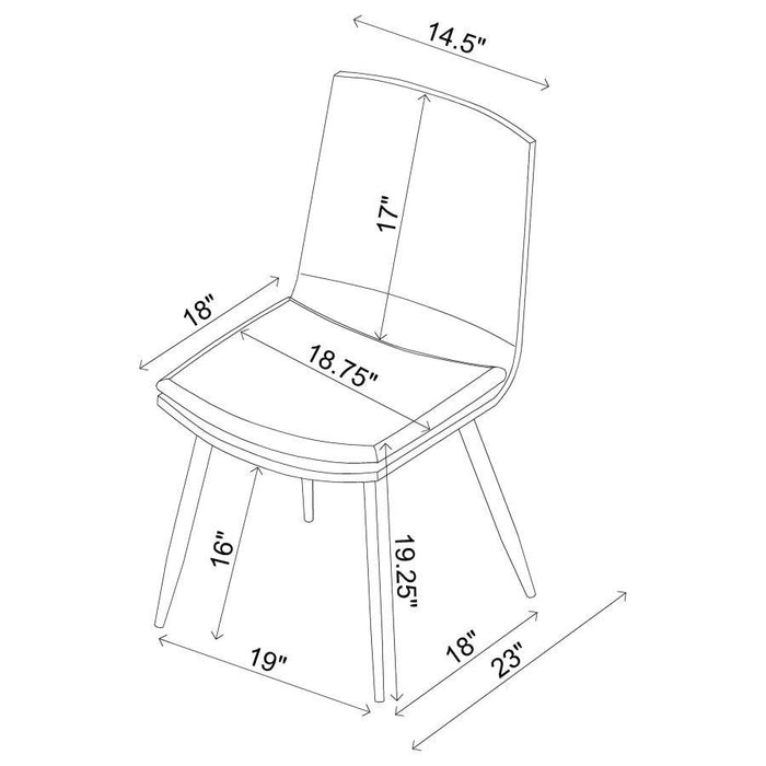 Ortega - Padded Seat Solid Back Dining Side Chair (Set of 2) - Coffee And Black