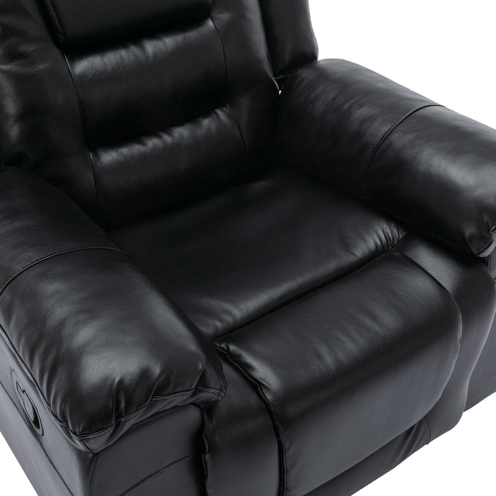 360° Swivel And Rocking Home Theater Recliner Manual Recliner Chair With Wide Armrest For Living Room