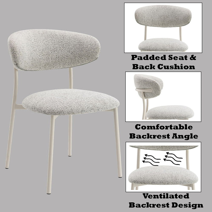 Kalam - Side Chair (Set of 2) - Gray Fabric & Beige Finish