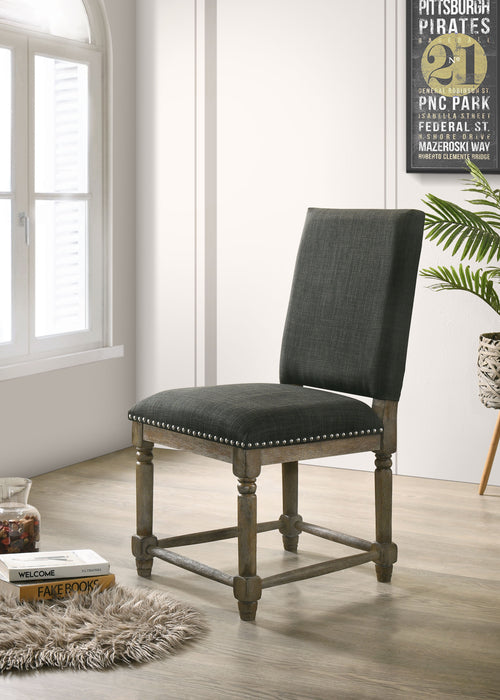 Everton - 19" Fabric Dining Chair With Nailhead Trim (Set of 2) - Gray