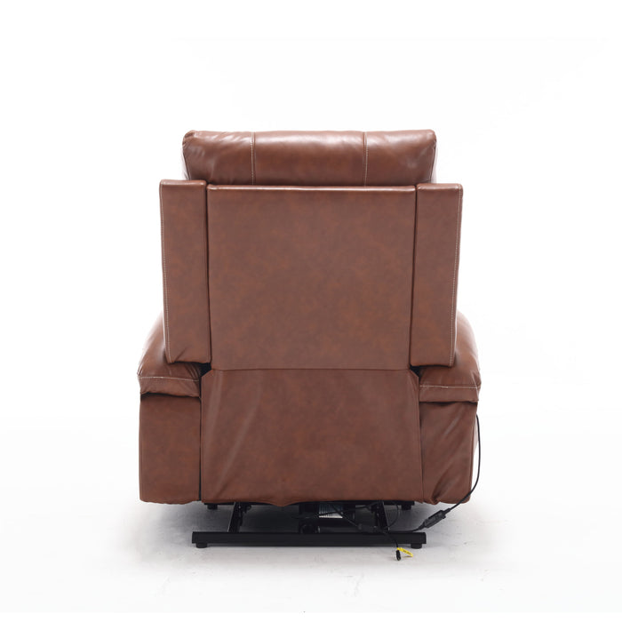 Large Size Electric Power Lift Recliner Chair Sofa For Elderly, 8 Point Vibration Massage And Lumber Heat, Remote Control, Side Pockets And Cup Holders