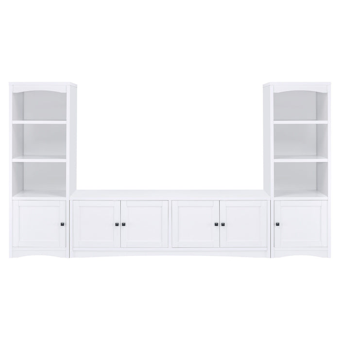 Laughlin - 3 Piece Entertainment Center With Gunmetal - White