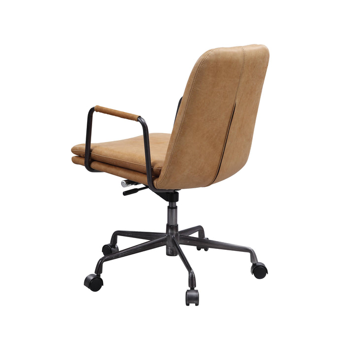 Eclarn - Top Grain Leather Office Chair - Brown