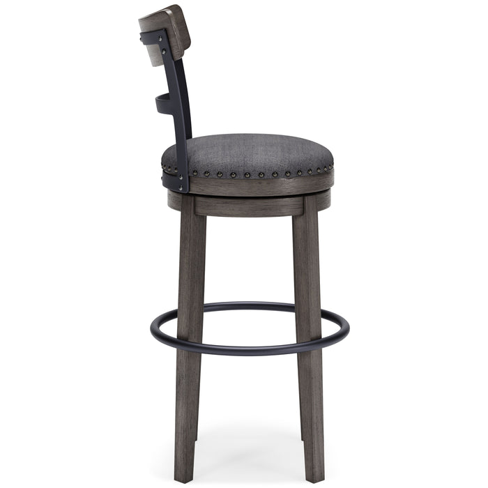 Caitbrook - Gray - Tall Uph Swivel Barstool