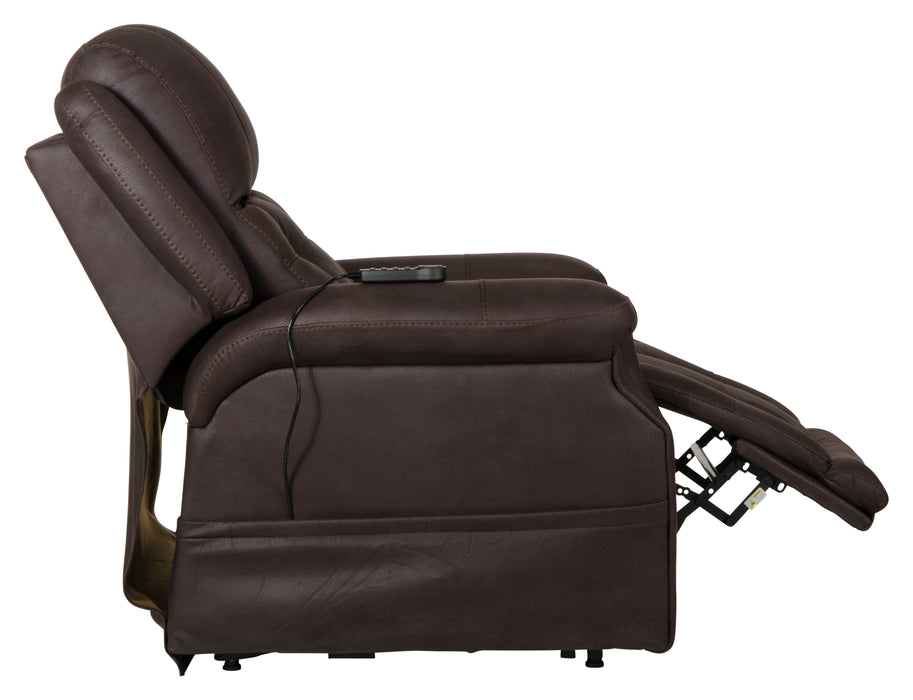 Haywood - Power Headrest Power Lift Lay Flat Recliner With Heat & Massage - Chocolate - 44"