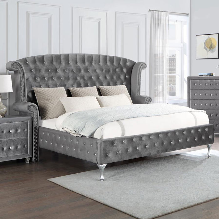 Deanna - Upholstered Wingback Bed