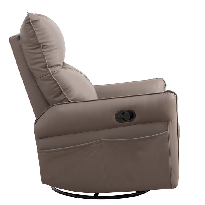 Rocking Recliner Chair, 360 Degree Swivel Nursery Rocking Chair, Glider Chair, Modern Small Rocking Swivel Recliner Chair For Bedroom, Living Room Chair Home Theater Seat, Phone Holder