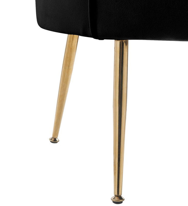 Angelina - Velvet Scalloped Back Barrel Accent Chair With Metal Legs